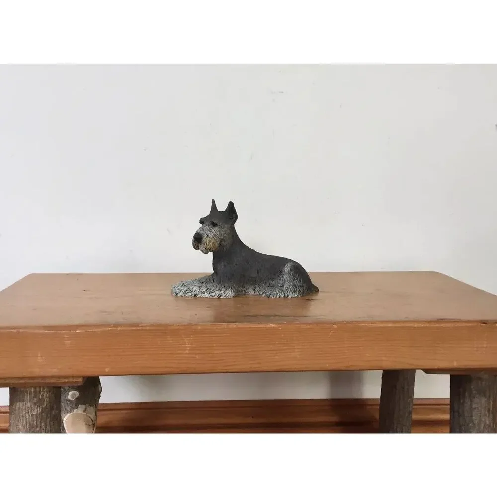 Vtg 1998 Castagna Italian Resin Figurine Schnauzer Cute Sitting Dog 5.5